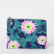 Load image into Gallery viewer, Cactus Make Cosmetics Bag Blue Green
