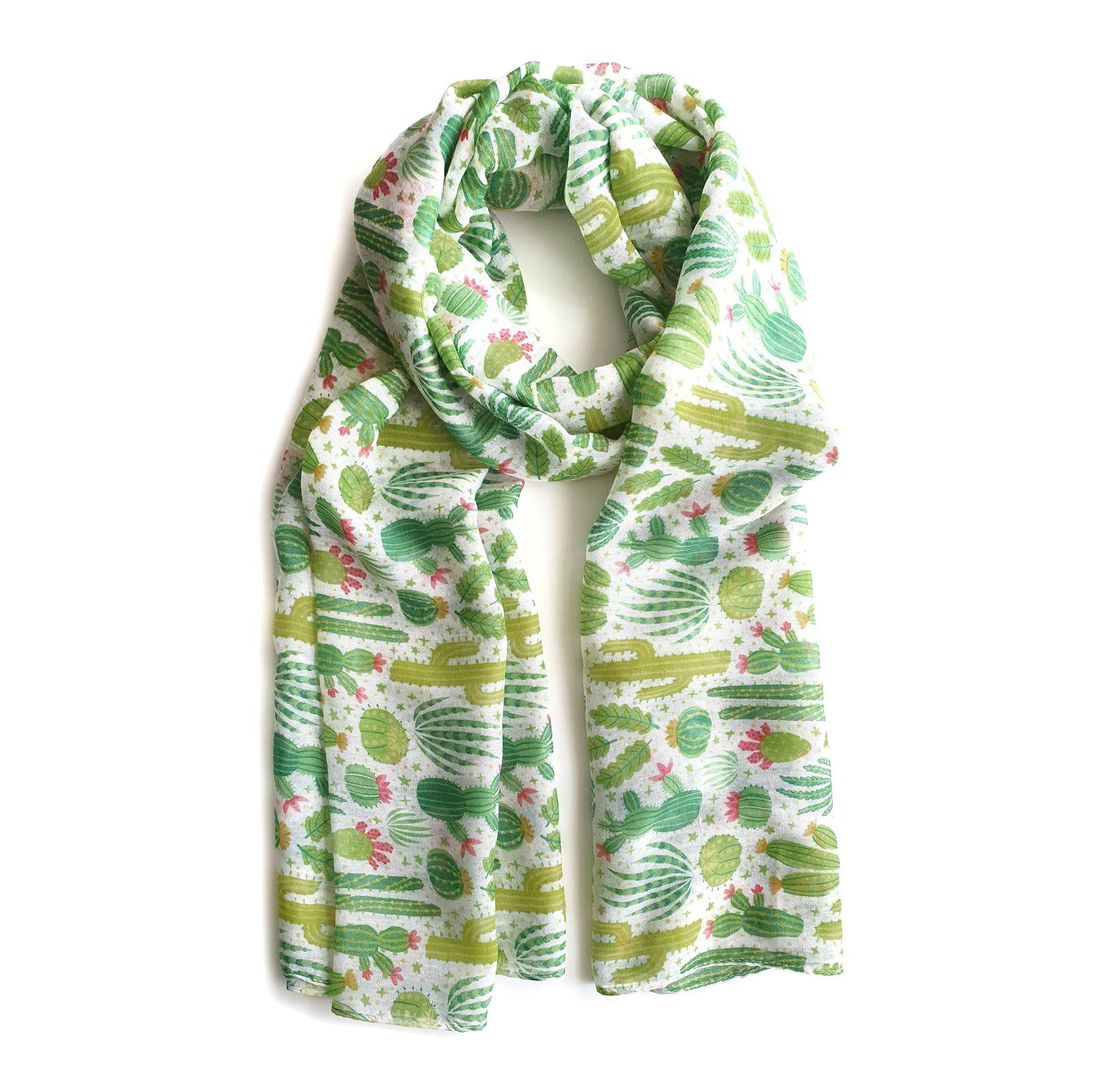 Cactus Print Scarf Green Juliet English