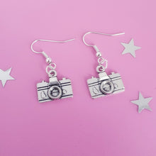 Load image into Gallery viewer, Camera Earrings Silver
