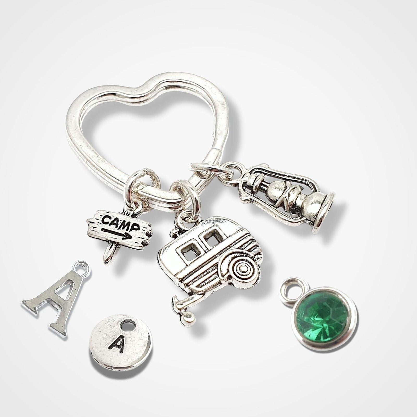Camping Lovers Keyring Silver