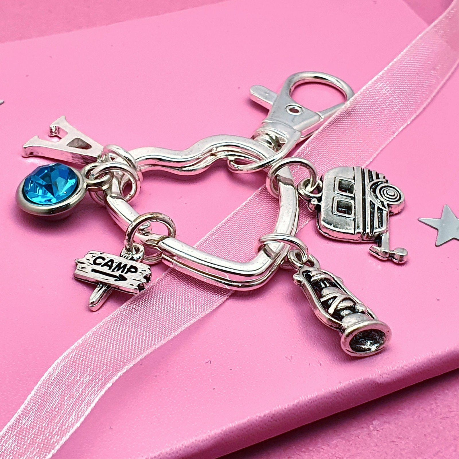 Camping Lovers Keyring Silver
