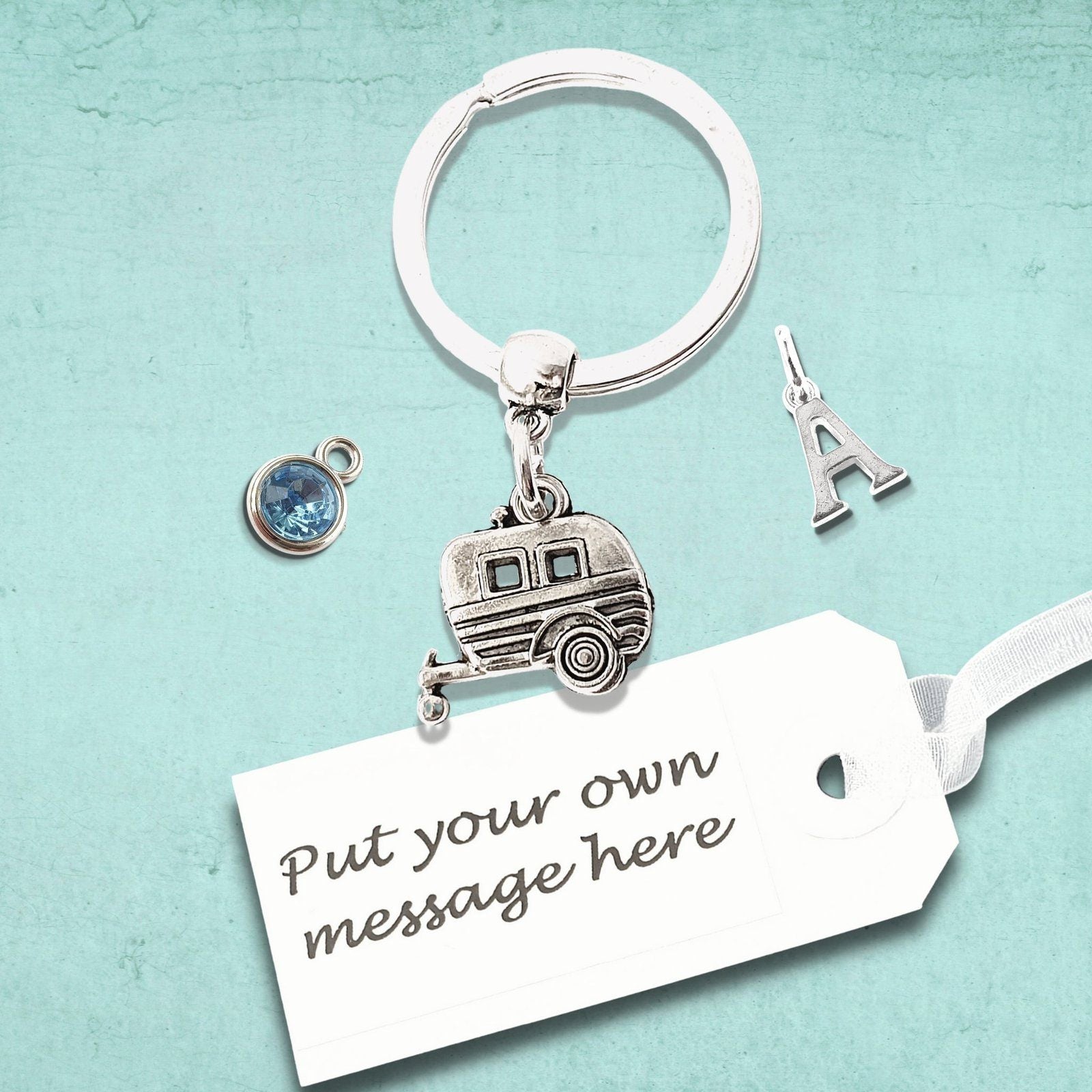 Caravan Keyring Silver