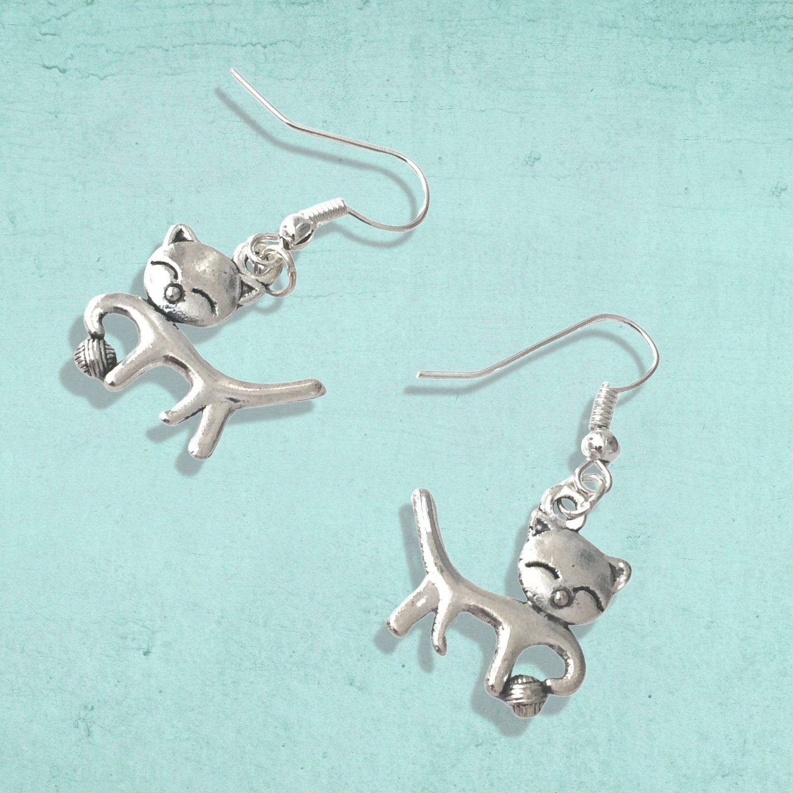 Cat Earrings Silver