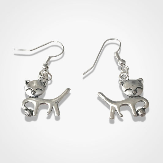 Cat Earrings Silver
