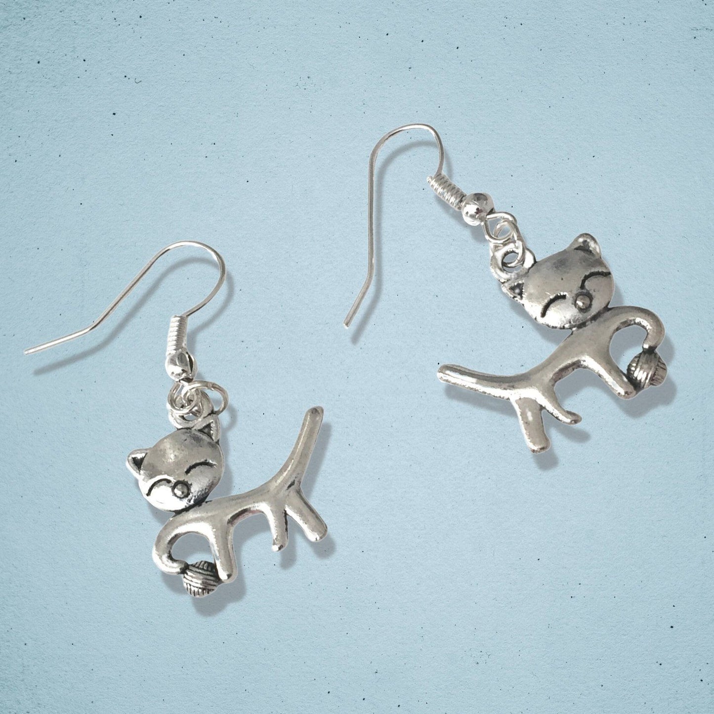 Cat Earrings Silver