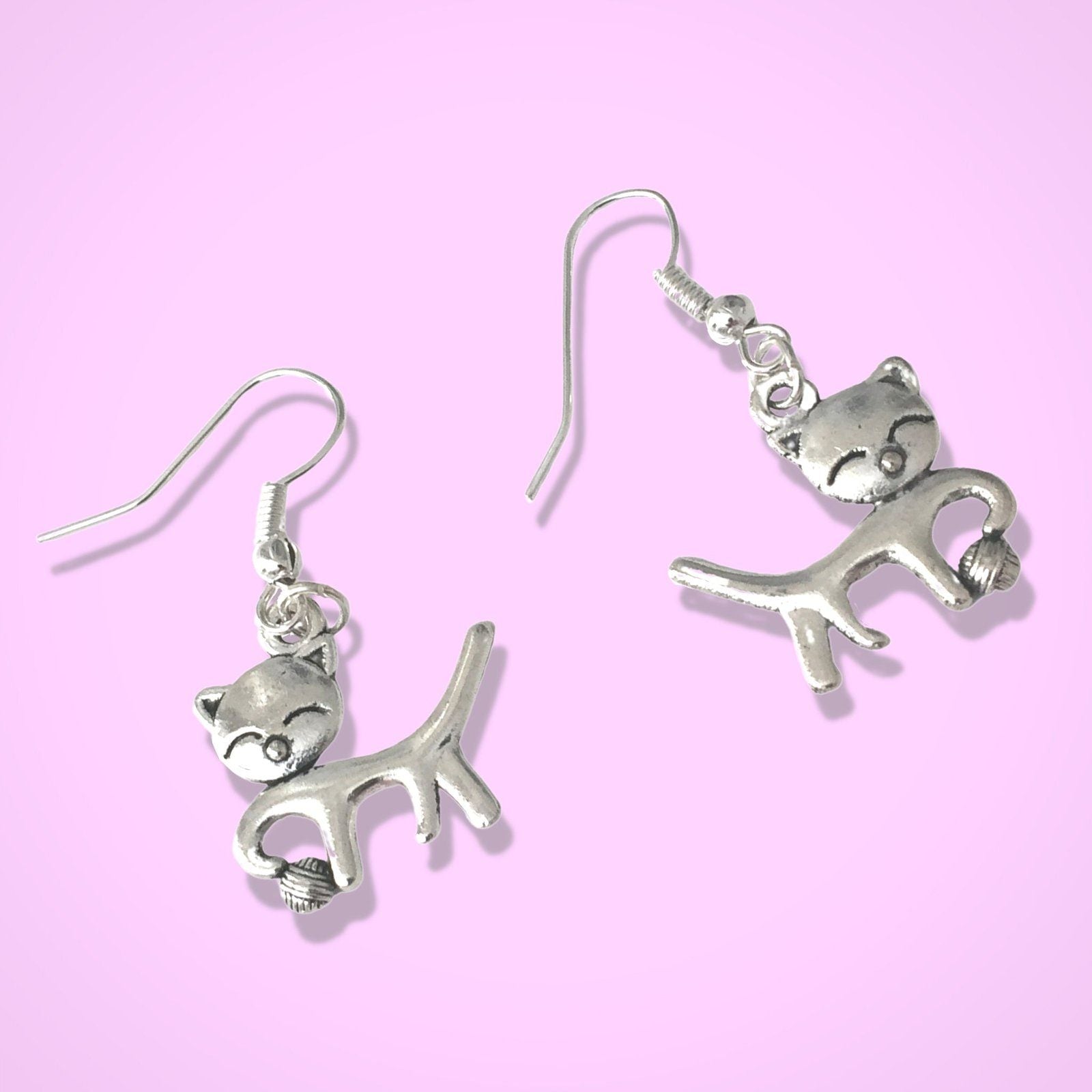 Cat Earrings Silver