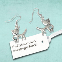 Load image into Gallery viewer, Cat Earrings Silver
