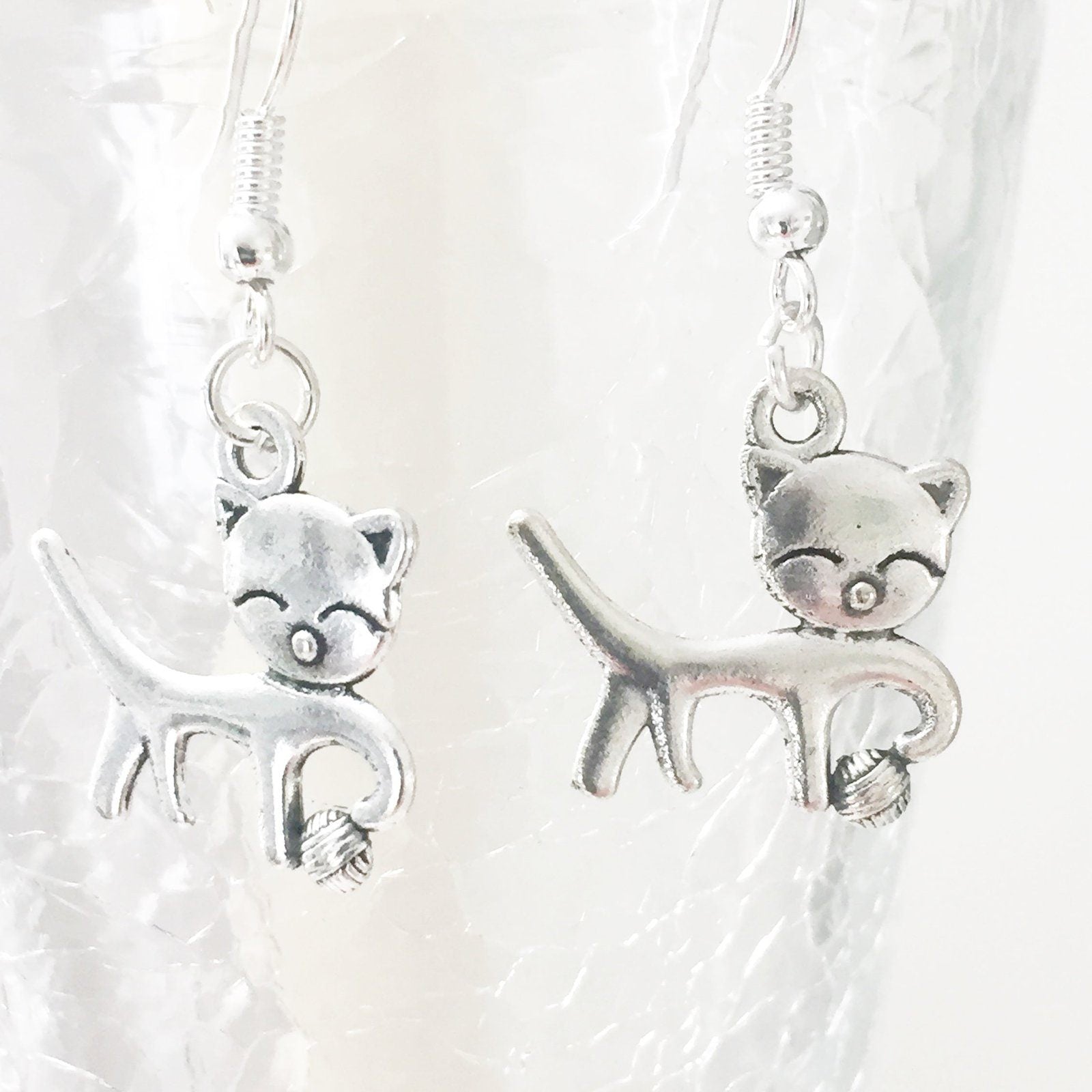 Cat Earrings Silver