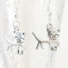 Load image into Gallery viewer, Cat Earrings Silver
