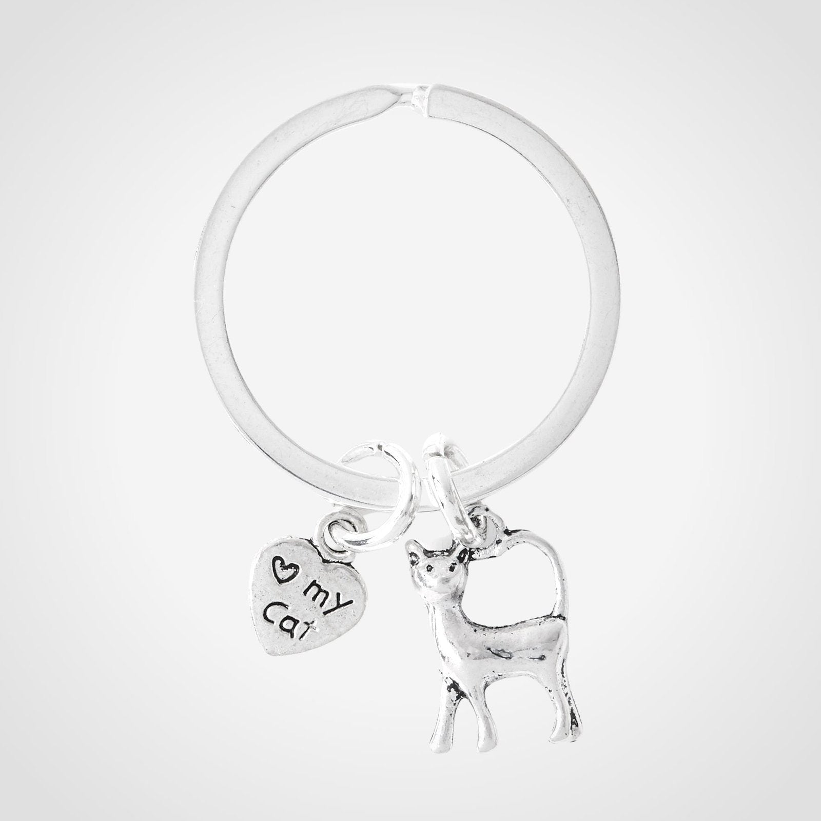 Cat Keyring Silver