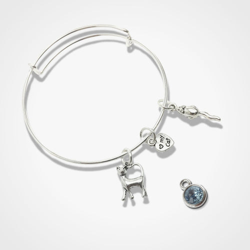 Cat Lover Bangle Silver