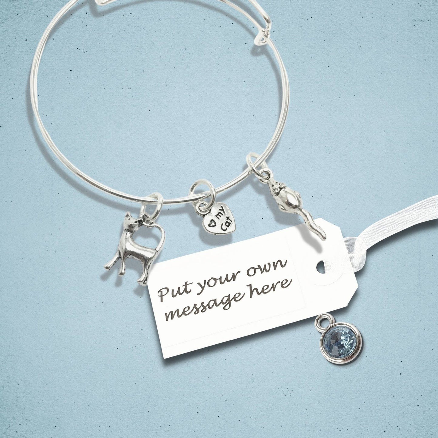 Cat Lover Bangle Silver