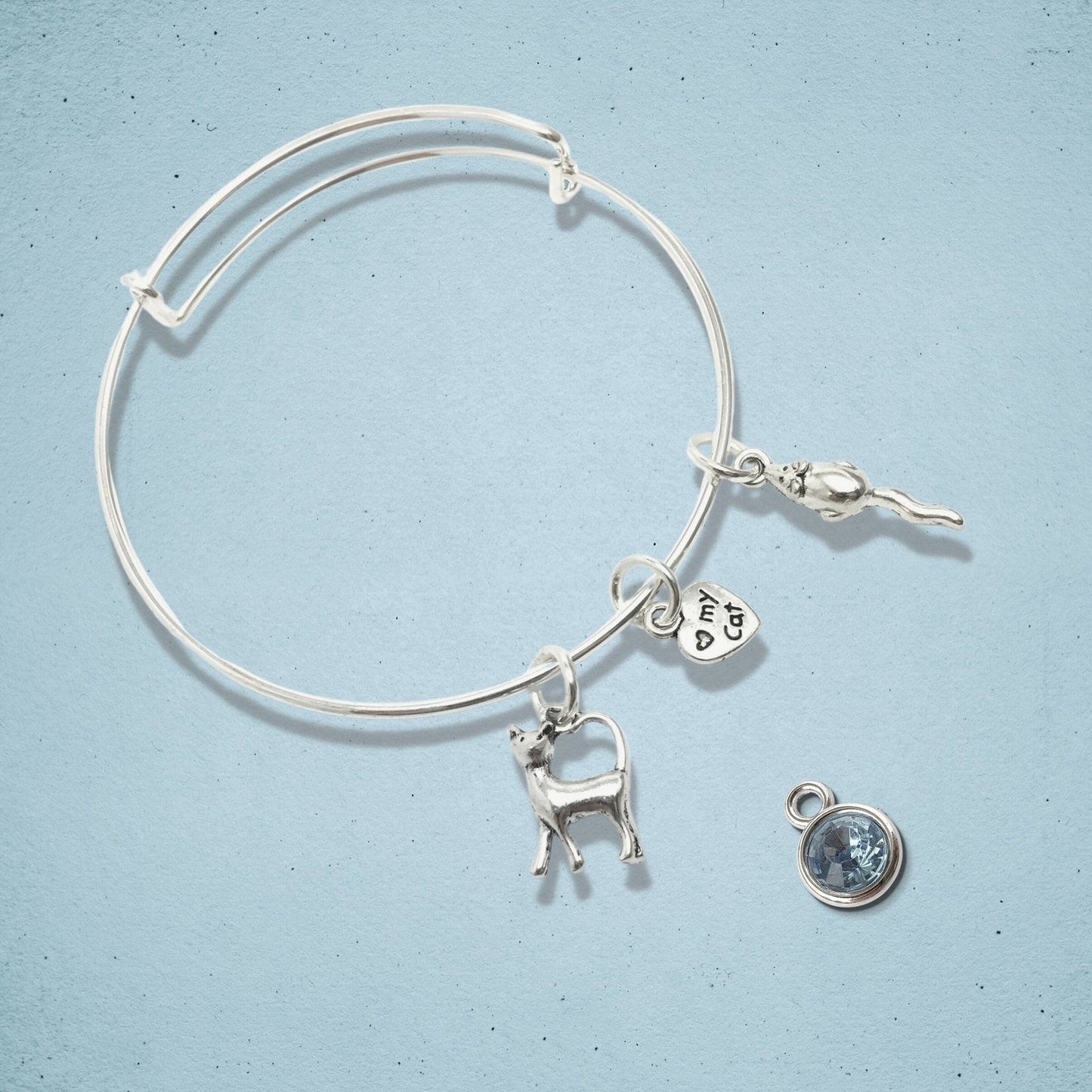 Cat Lover Bangle Silver