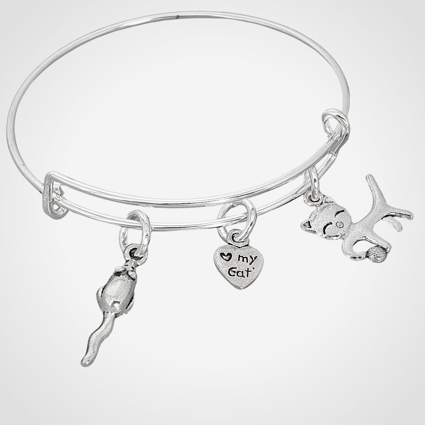 Cat Mouse Bangle Silver