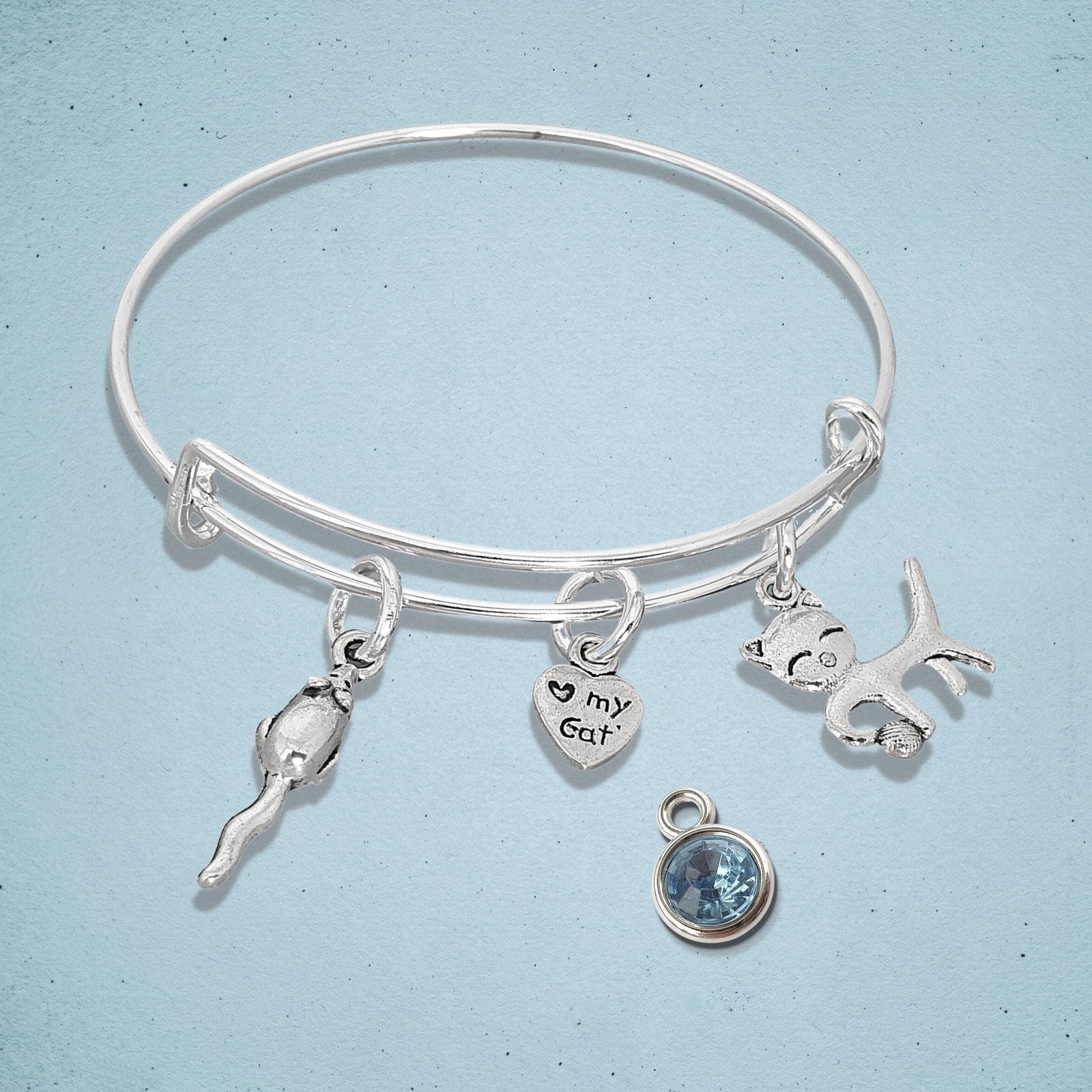 Cat Mouse Bangle Silver