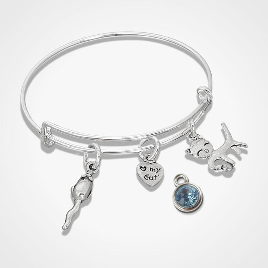 Cat Mouse Bangle Silver
