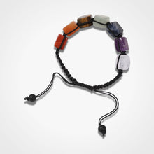 Load image into Gallery viewer, Chakra Edge Square Stone Bead Pull Bracelet
