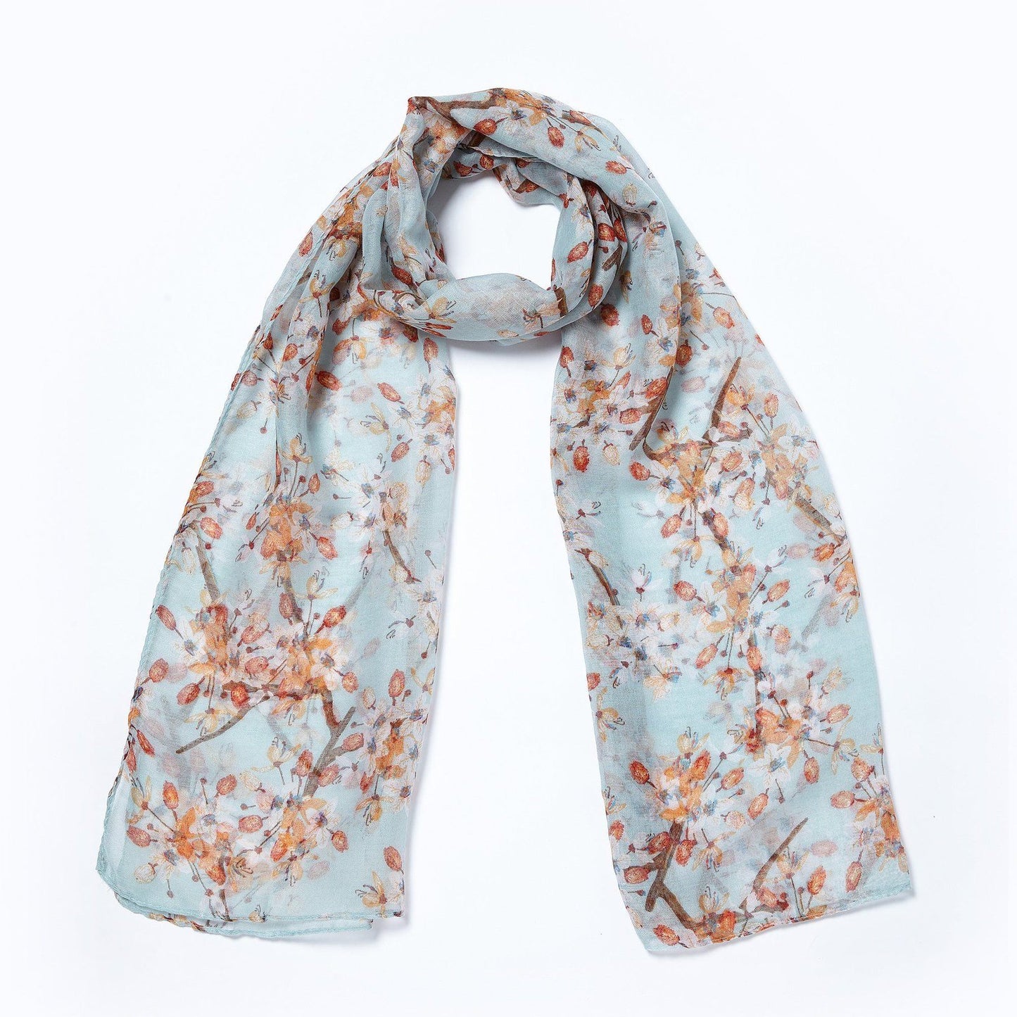 Cherry Blossom Scarf Green