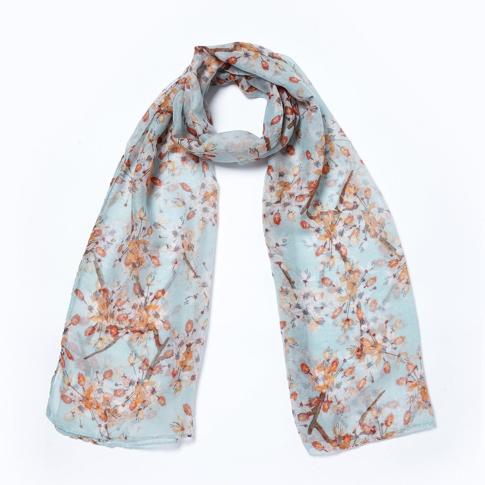 Cherry Blossom Scarf Green