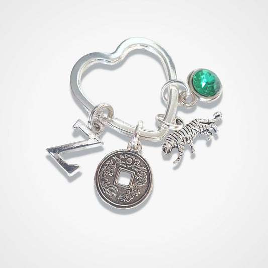 Chinese Zodiac Tiger Keyring Silver
