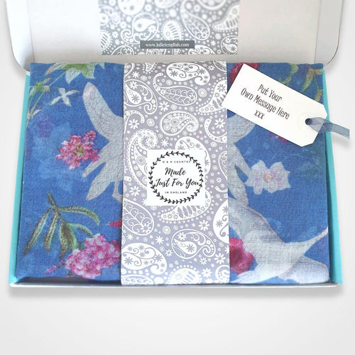 Chinoiserie Swan Scarf Blue