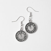 Load image into Gallery viewer, Clock Earrings Silver

