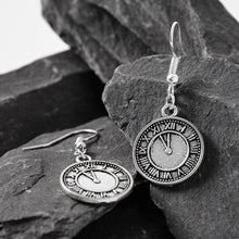 Load image into Gallery viewer, Clock Earrings Silver
