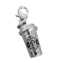 Load image into Gallery viewer, Coffee Cup Clip Charm Silver

