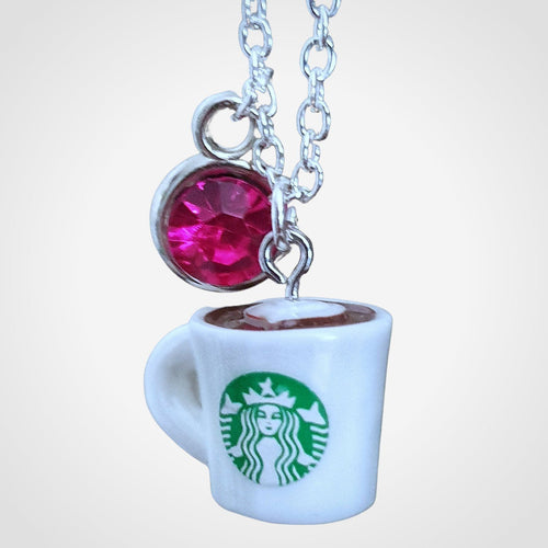 Coffee Cup Necklace Silver