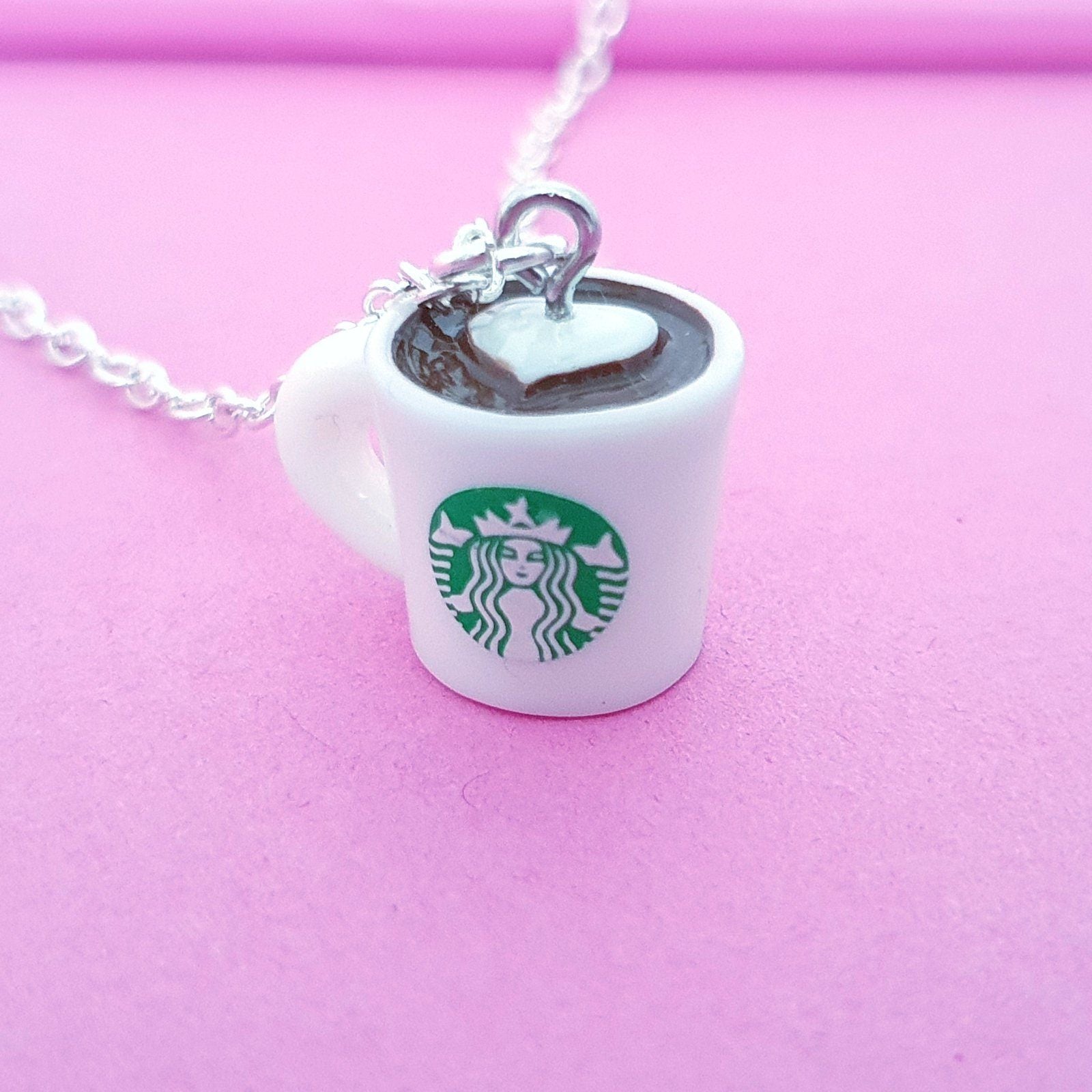 Coffee Cup Necklace Silver