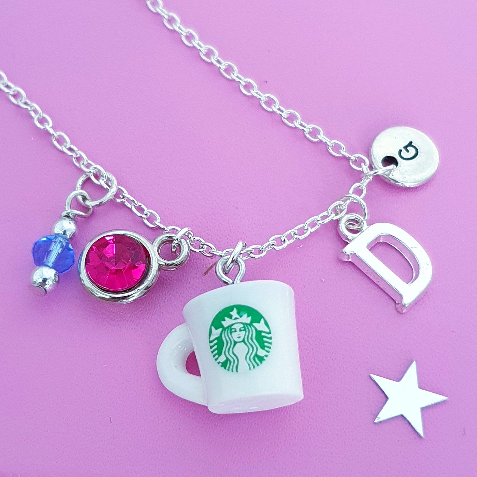 Coffee Cup Necklace Silver