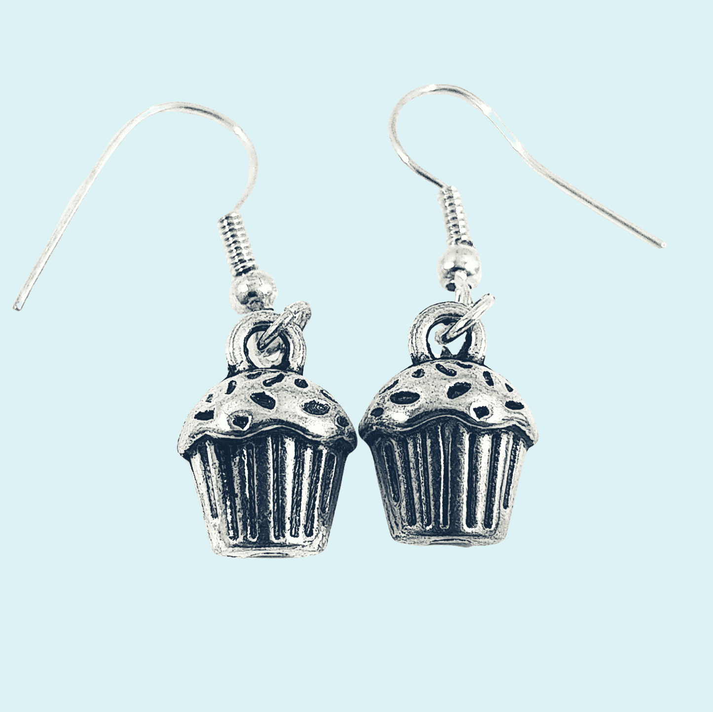 Cupcake Earrings Silver