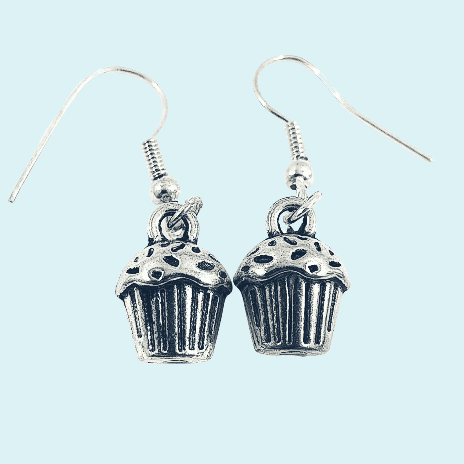Cupcake Earrings Silver