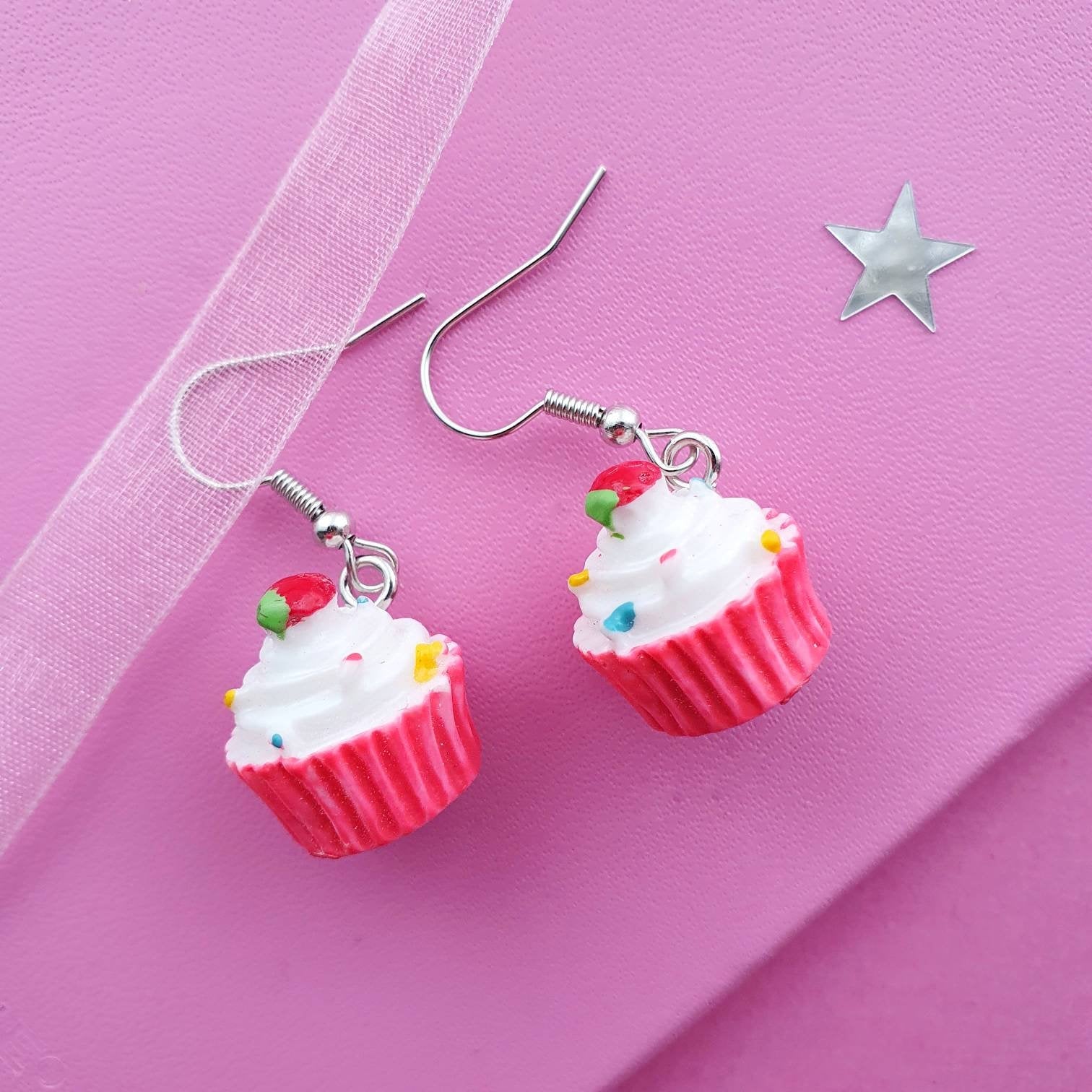 Cupcake Earrings Silver