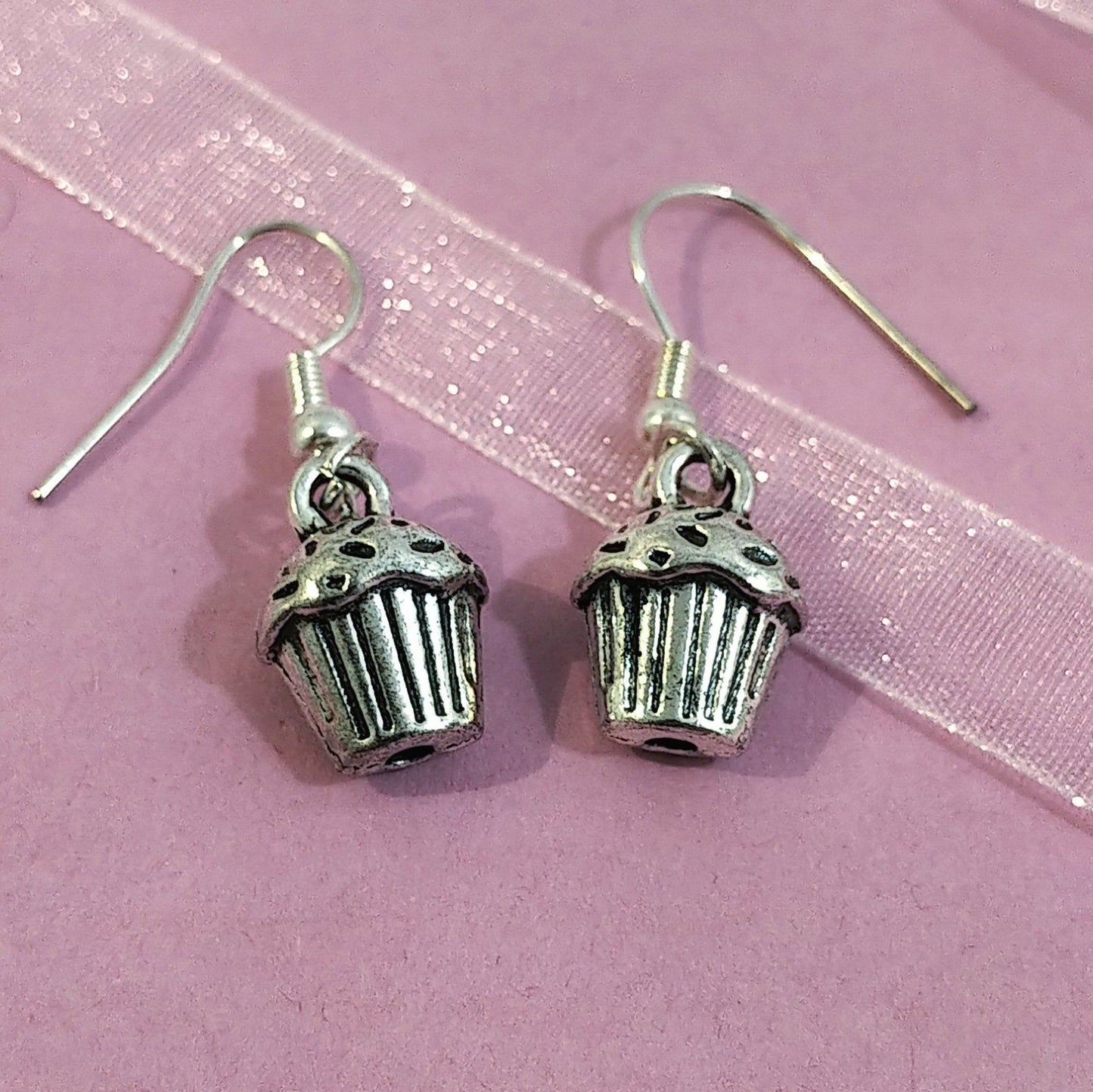 Cupcake Earrings Silver