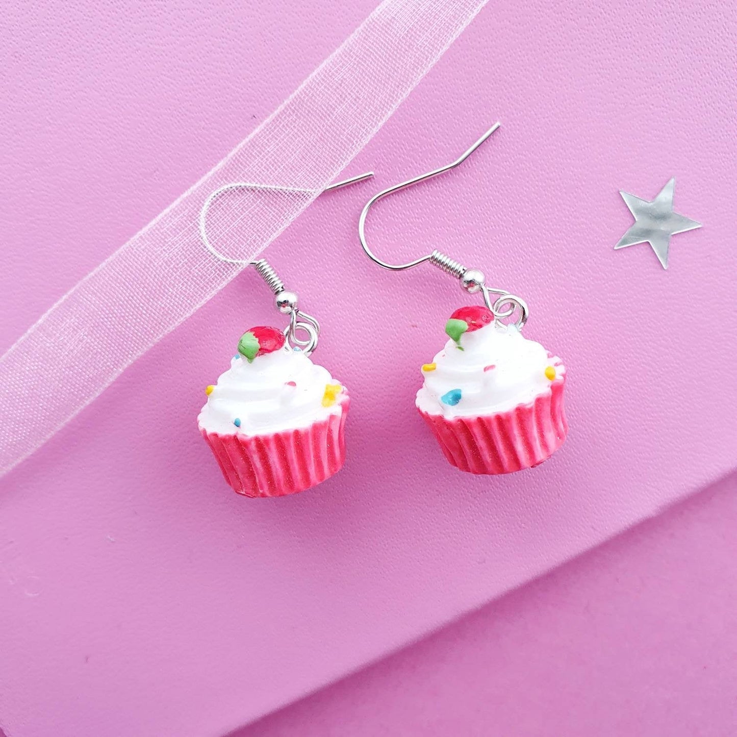 Cupcake Earrings Silver