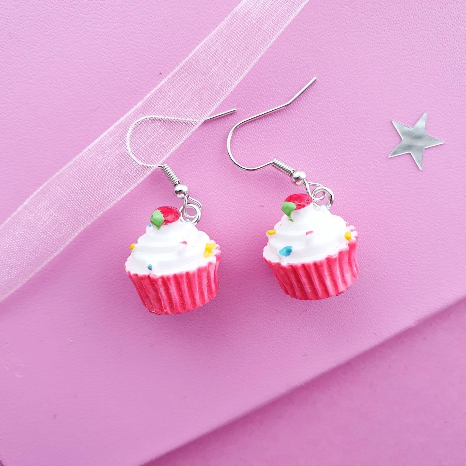 Cupcake Earrings Silver