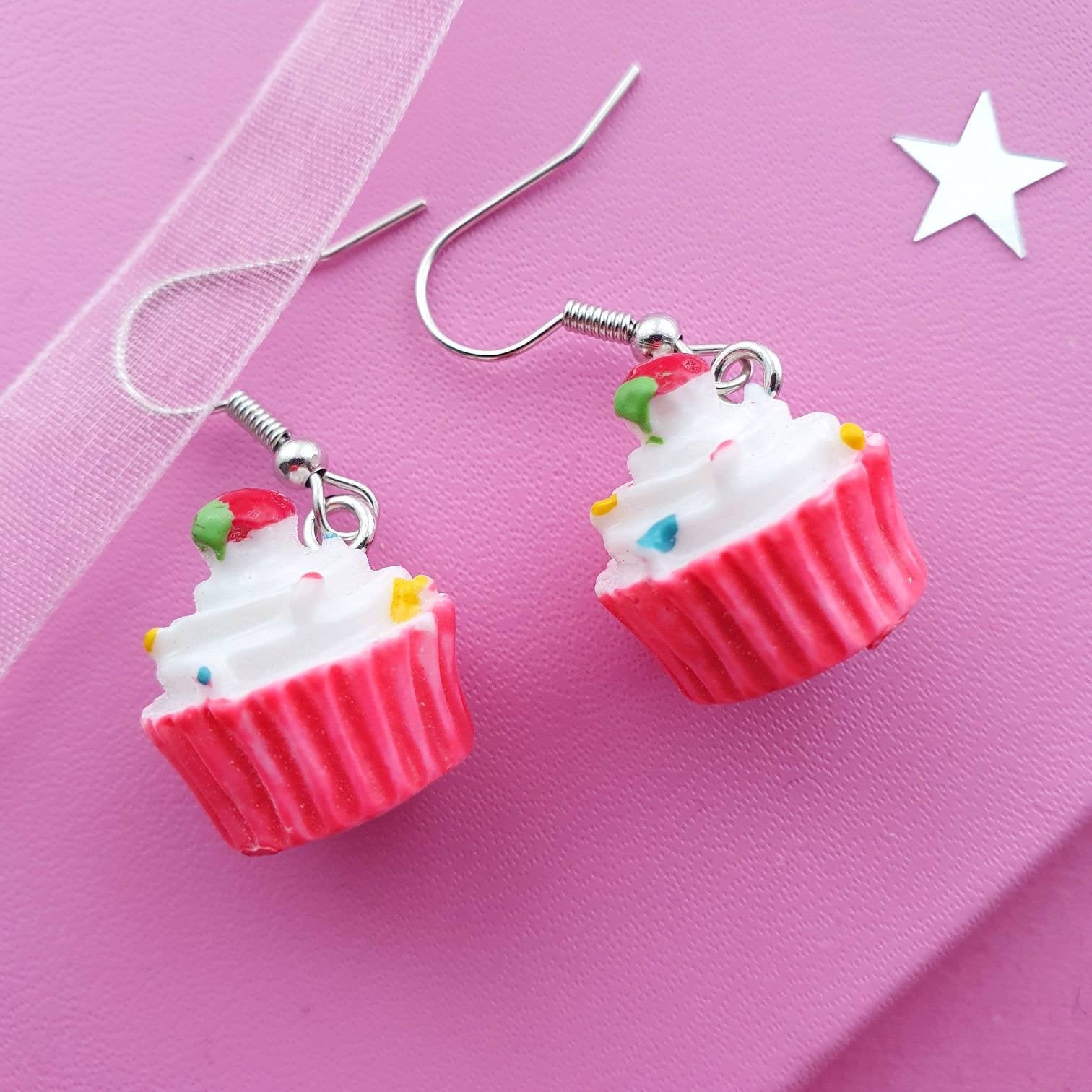 Cupcake Earrings Silver