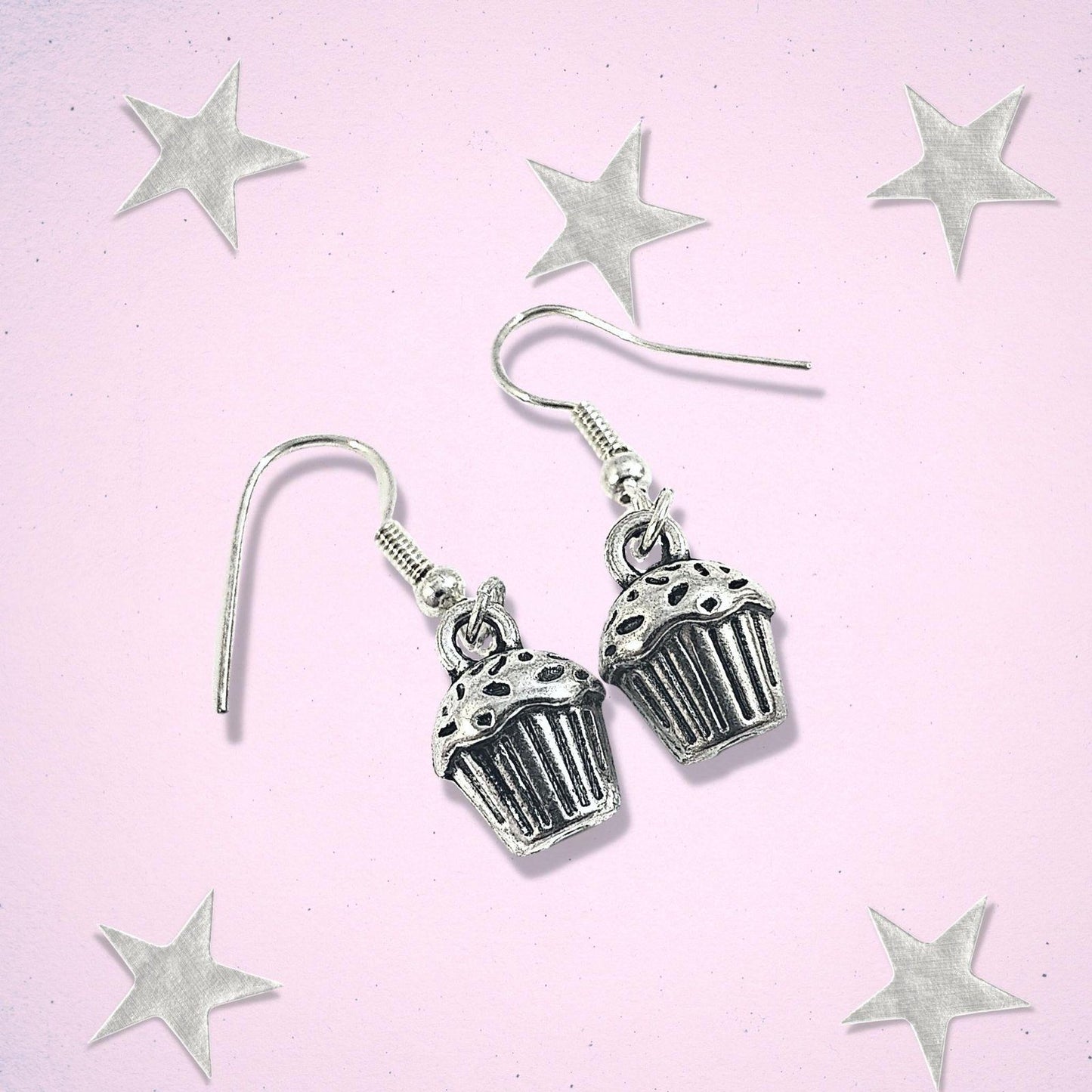 Cupcake Earrings Silver