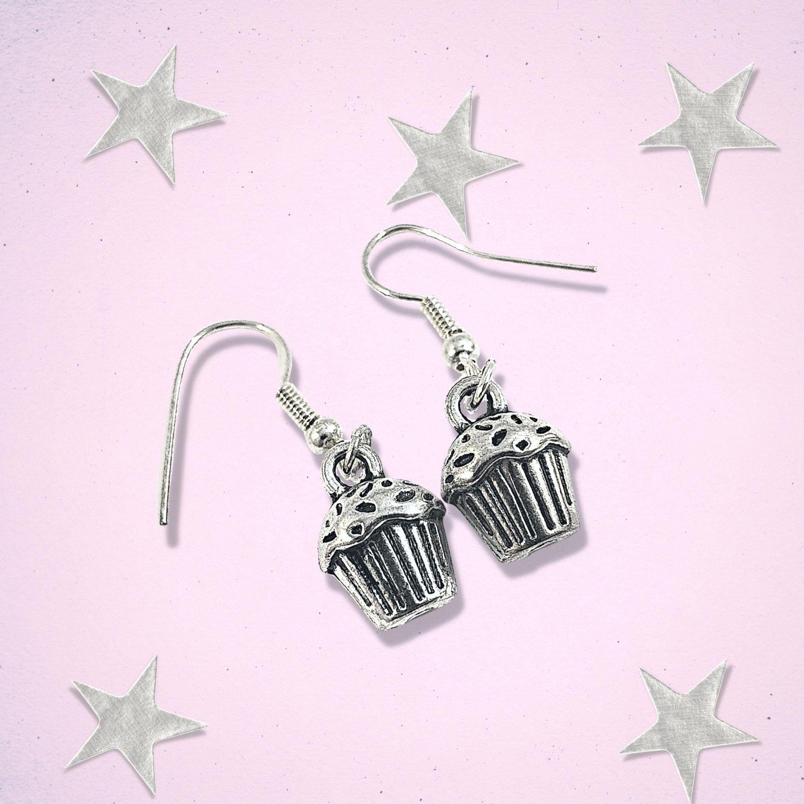 Cupcake Earrings Silver