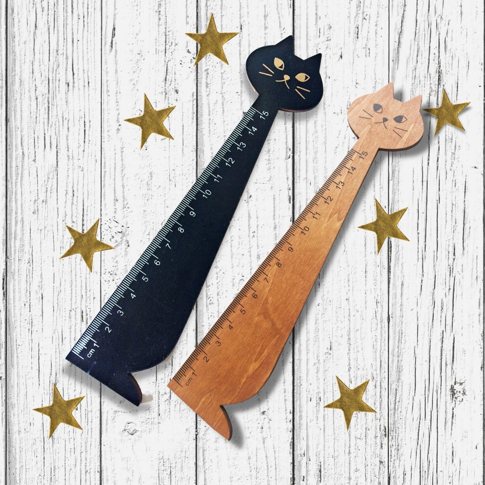 Cute Wooden Cat Ruler