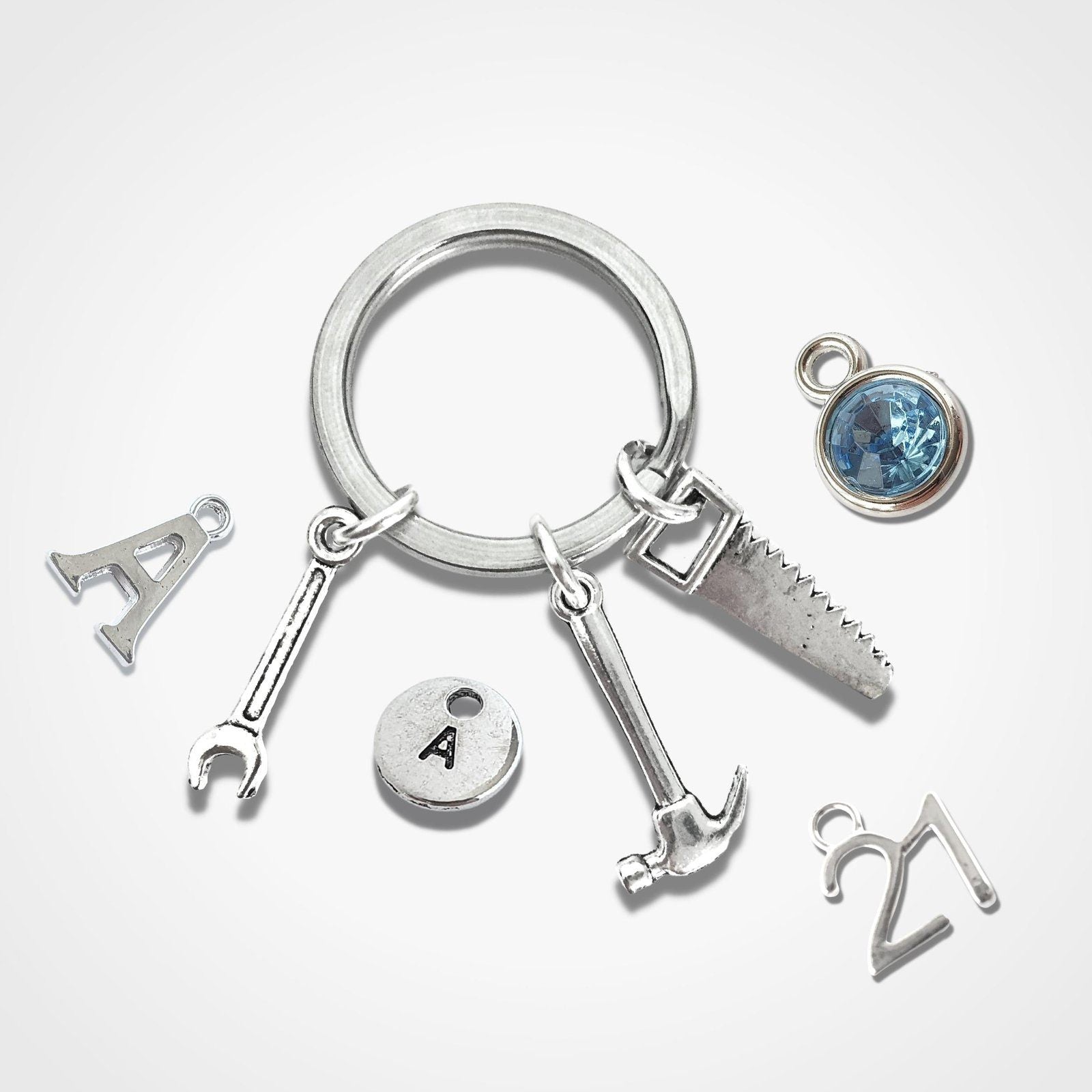 DIY Handyman Keyring Silver
