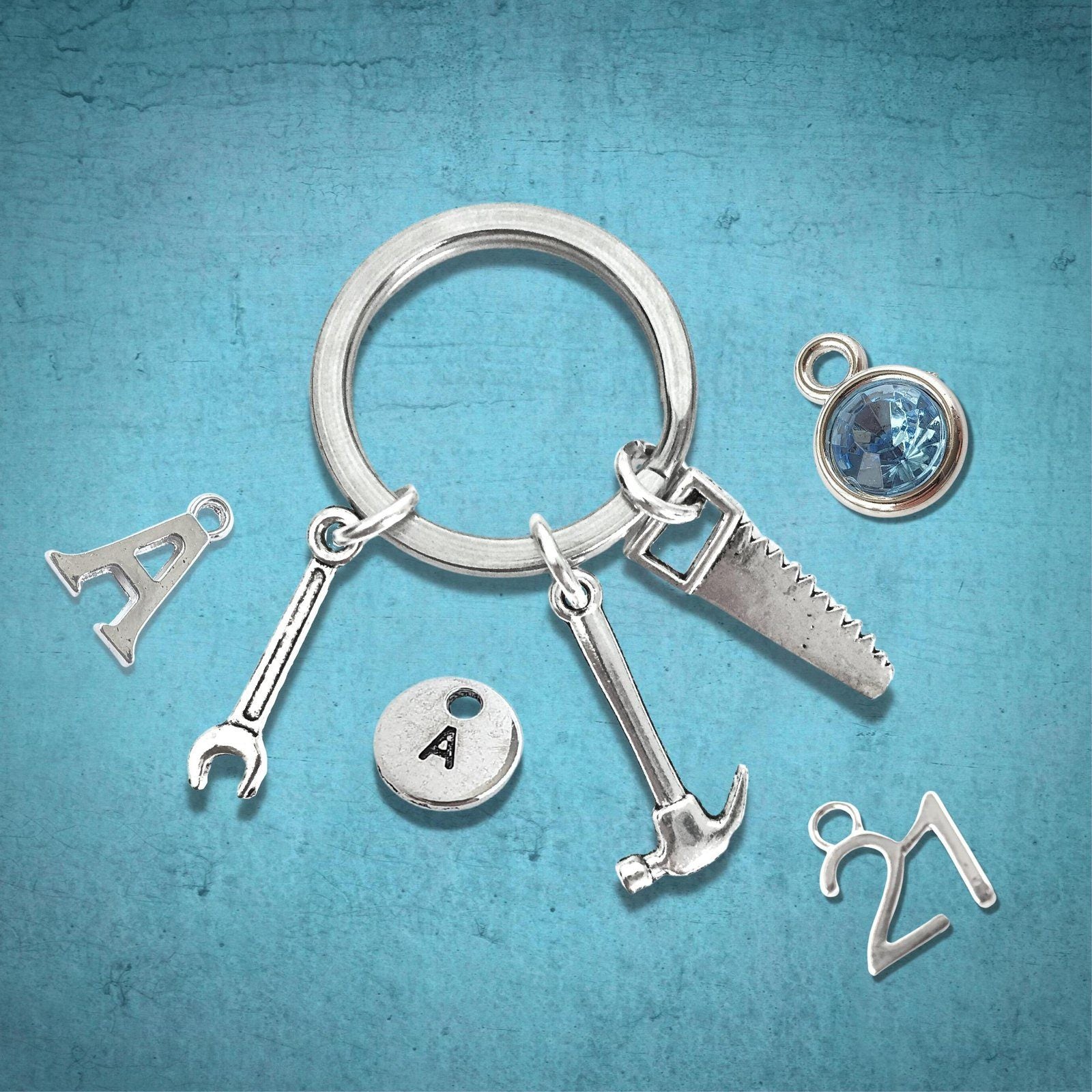 DIY Handyman Keyring Silver
