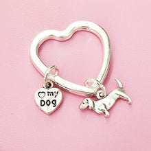 Load image into Gallery viewer, Dachshund Keyring Silver
