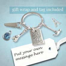 Load image into Gallery viewer, Dad Hero Tools Keyring Silver
