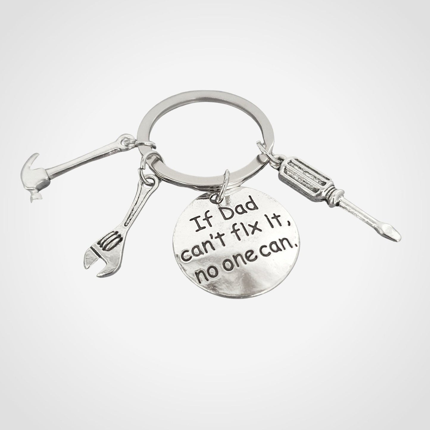 Dad Tools Keyring Can Fix one can Silver