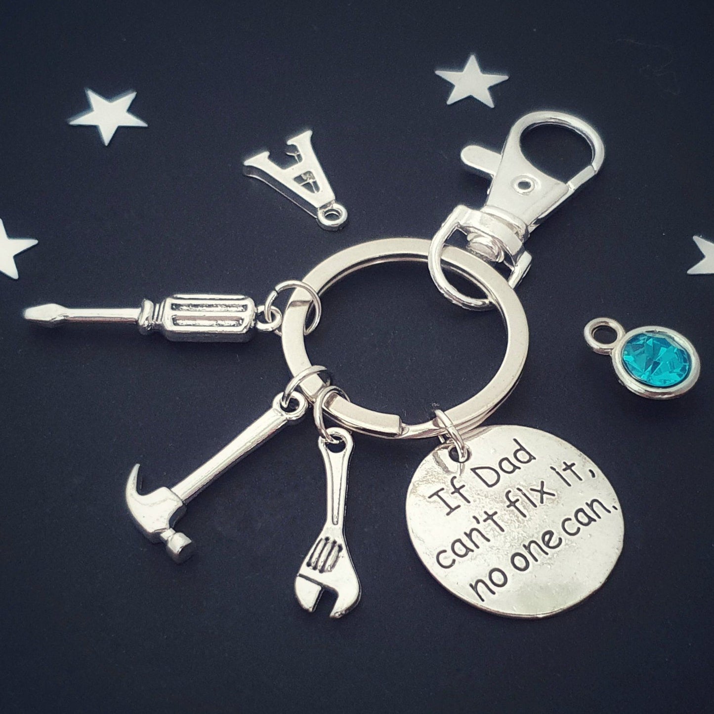 Dad Tools Keyring Can Fix one can Silver
