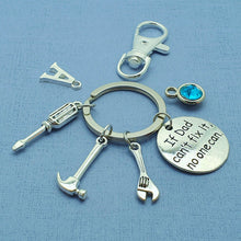 Load image into Gallery viewer, Dad Tools Keyring Can Fix one can Silver
