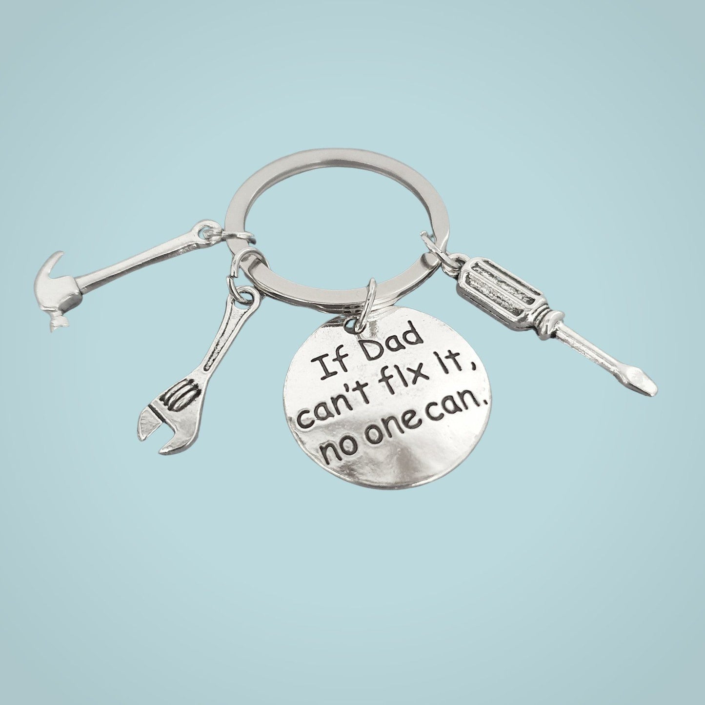 Dad Tools Keyring Can Fix one can Silver