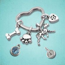 Load image into Gallery viewer, Dalmatian Dog Keyring Silver
